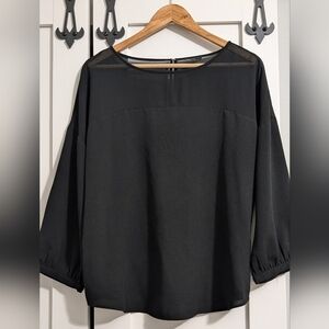 Ann Taylor Sheer Neck Blouse
